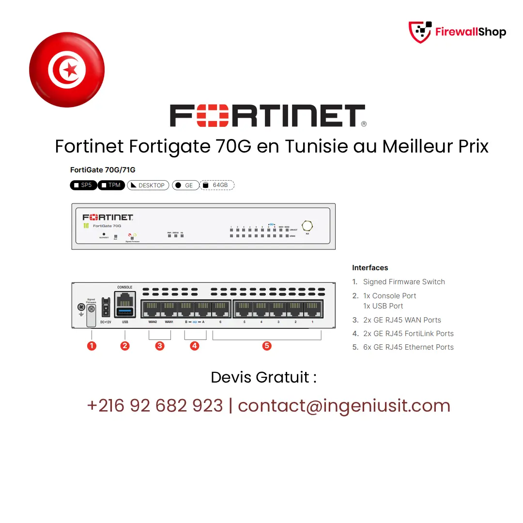 Fortinet FortiGate 70G Tunisie
